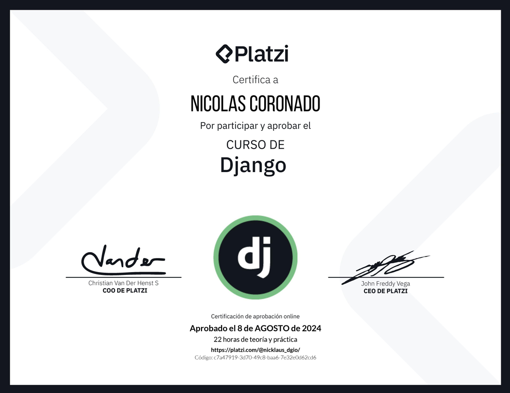 Certificado Django