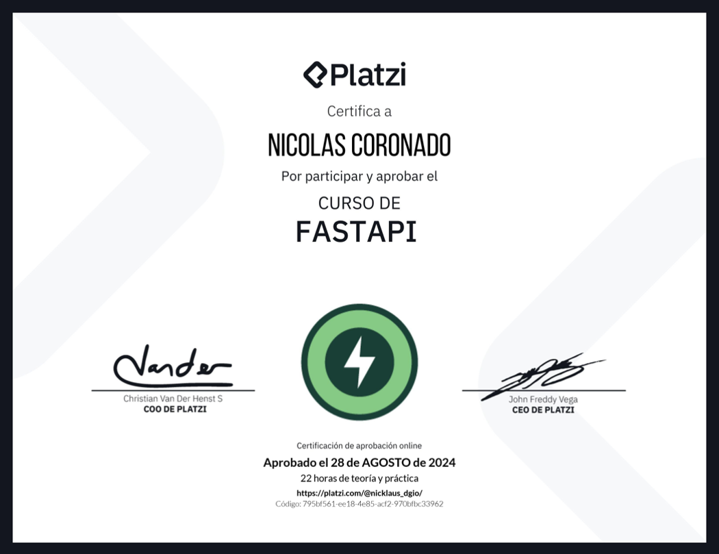 Certificado FastAPI