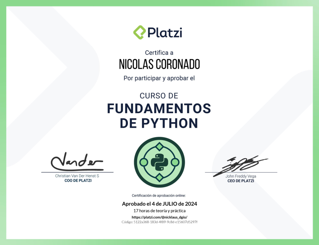 Certificado Python 2