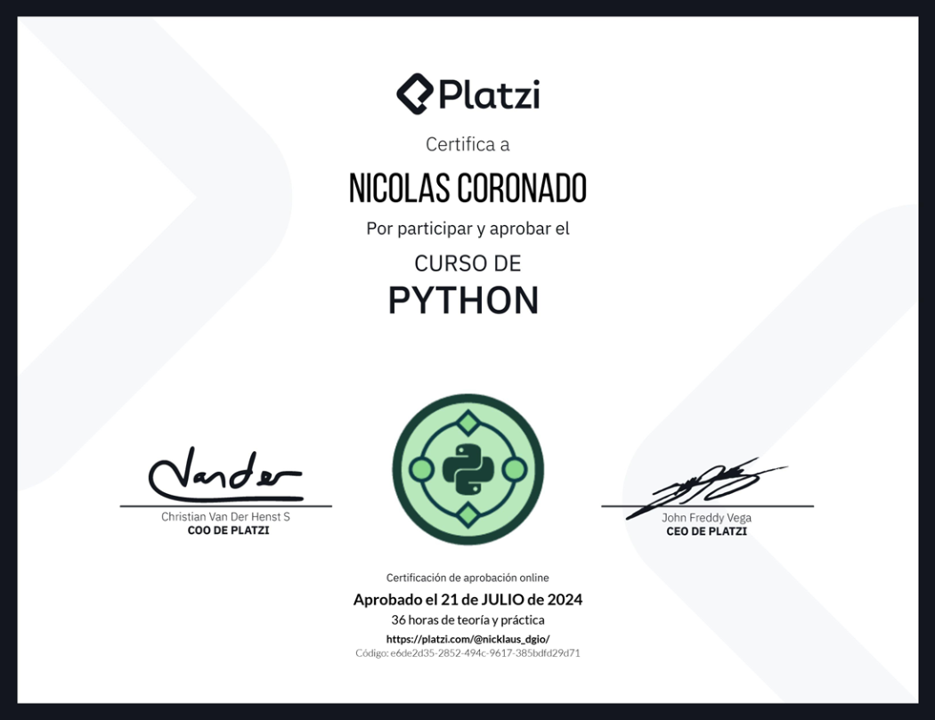 Certificado Python 3